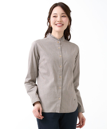 フリルカラー コットン ブラウス【一部店舗限定】