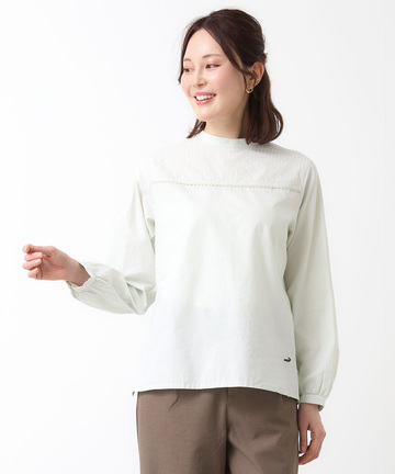 スタンドカラー 刺繡 ブラウス