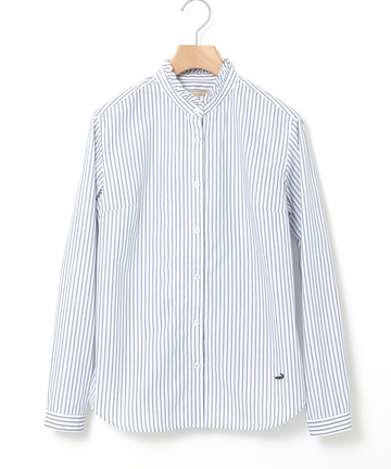 フリル襟 ストライプ ブラウス【オンラインショップ・一部店舗限定】