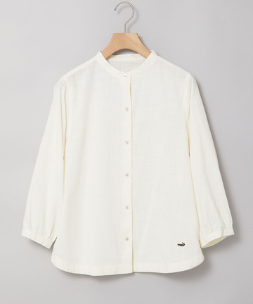 バンドカラー 七分袖 ブラウス