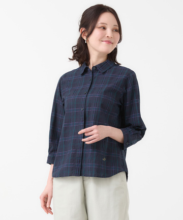 スノーコットン 七分袖 ブラウス【接触冷感】