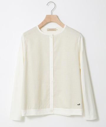 ドッキング チェック柄 カーディガン