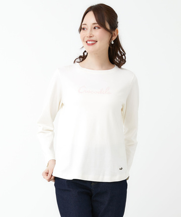 小花柄 プリント 長袖Tシャツ