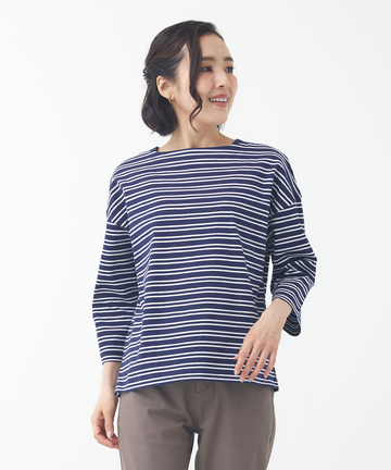 ボーダー柄 ワイドシルエット カットソー