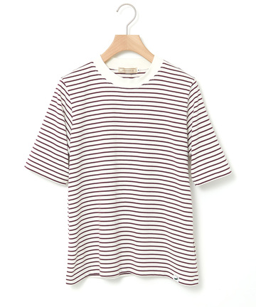 モックネック ボーダー Tシャツ