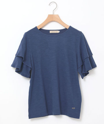 スラブ天竺 フリルスリーブ Tシャツ