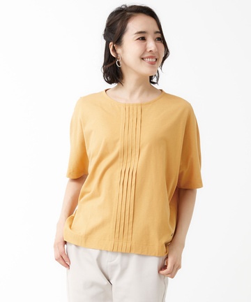 スノーリネン タックデザイン Tシャツ【接触冷感】