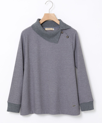 起毛 襟ニット カットソー