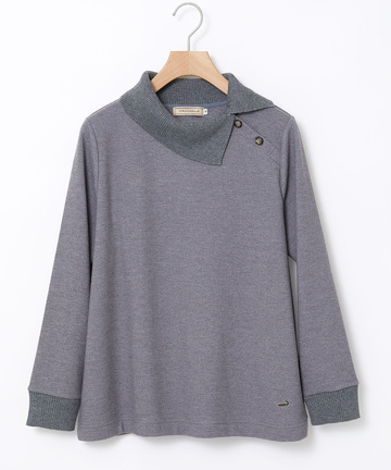 起毛 襟ニット カットソー