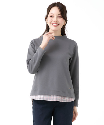 布帛 ドッキング プルオーバー