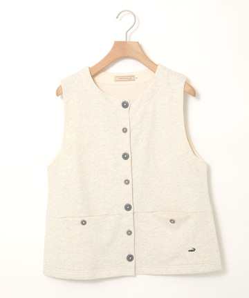 ミニ裏毛 ボタン ベスト