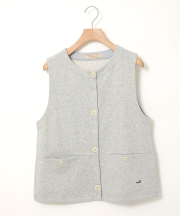 ミニ裏毛 ボタン ベスト