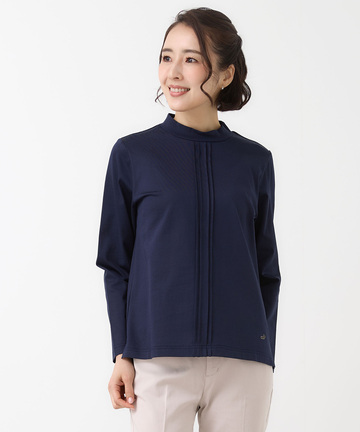 天竺 モックネック Tシャツ