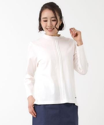 天竺 モックネック Tシャツ