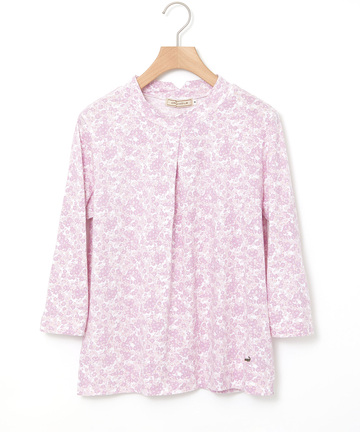 花柄プリント ハイネック プルオーバー