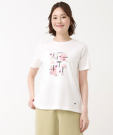 プレーティング天竺 モチーフプリント Tシャツ【UVカット】