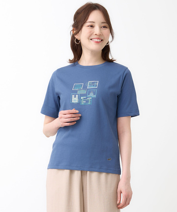 プレーティング天竺 プリント Tシャツ【オンラインショップ・一部店舗限定】