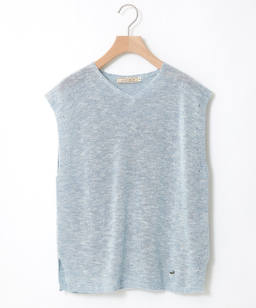 コットンリネン ニット ベスト