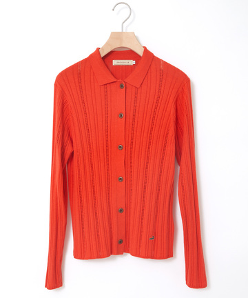 シルクブレンド リブ カーディガン【手洗いOK】