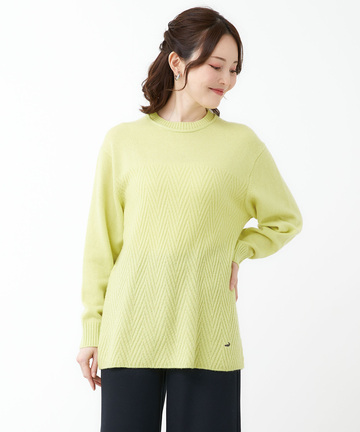 クルーネックニットチュニック