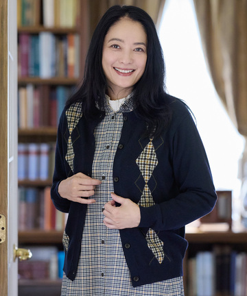 クロコダイルタータン アーガイル柄 カーディガン