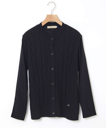 ウールブレンド ケーブル ニットカーディガン【一部店舗限定】