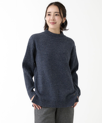 ハイネック ネップ ニットチュニック【手洗いOK】【オンラインショップ限定】