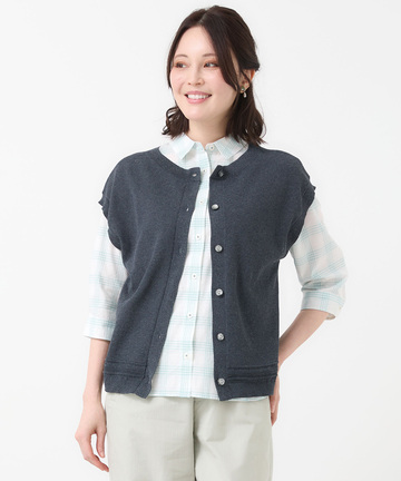 リネンブレンド 2WAY ニットベスト