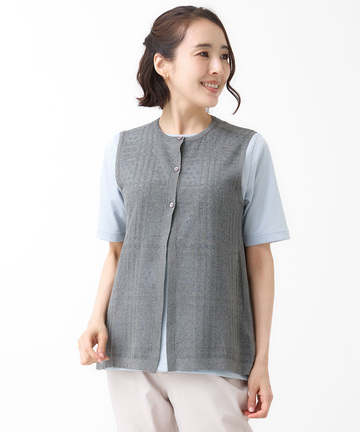 透かし編み ニット ベスト