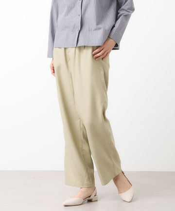 リネンブレンド セミワイド パンツ