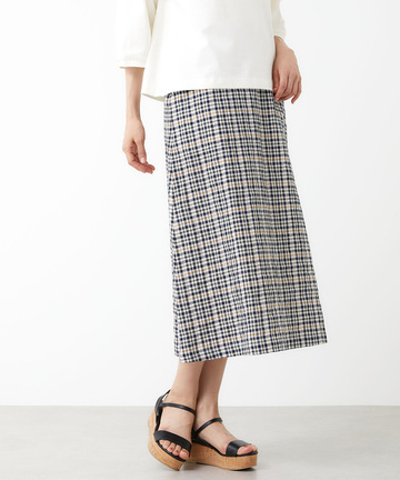 クロコダイルタータン フレアスカート