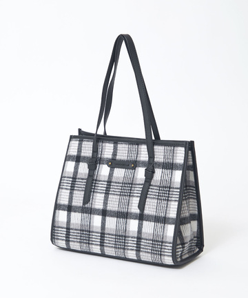 チェック柄 スクエア トートバック