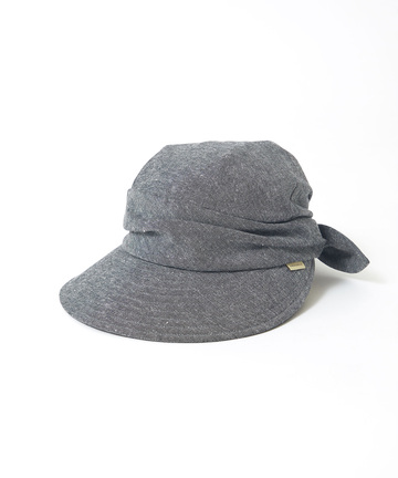 リネンブレンド ダンガリー ジョッキーハット【UVカット】【手洗いOK】