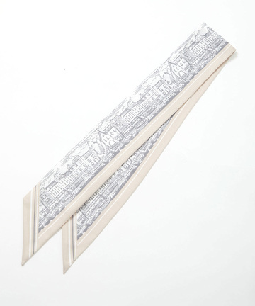 剣先型 プリント スカーフ