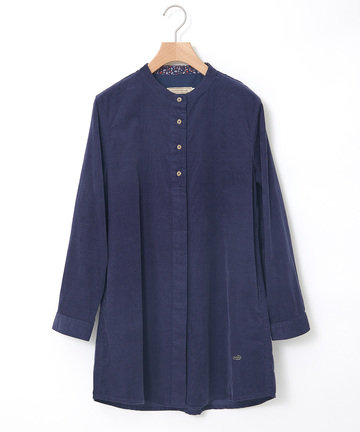 コーデュロイ バンドカラー チュニック