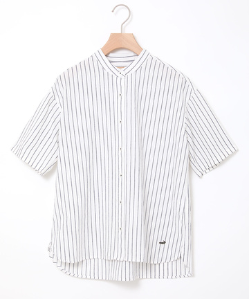 コットンリネン バンドカラー チュニック【一部店舗限定】