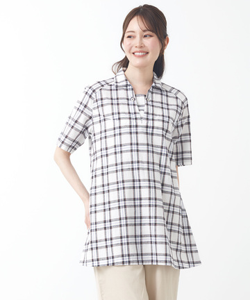 コットンリネン スキッパー チュニック【オンラインショップ限定】