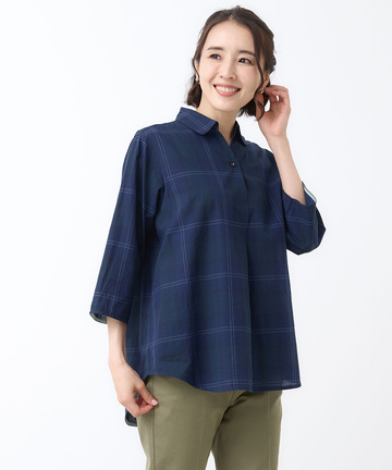 リネンブレンド スキッパー チュニック