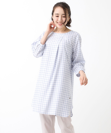 タックデザイン 七分袖 チュニック【オンラインショップ・一部店舗限定】
