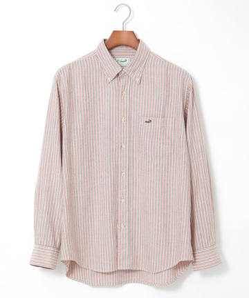 カシミアタッチ ストライプ シャツ