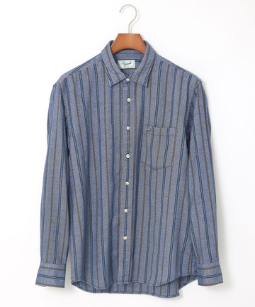 起毛 ストライプ柄 シャツ