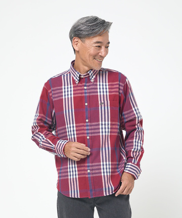 シャギー加工 タータン柄 シャツ