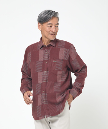 コットンビエラ パッチワーク調 シャツ