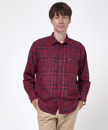 サーモ素材 チェック柄 シャツ