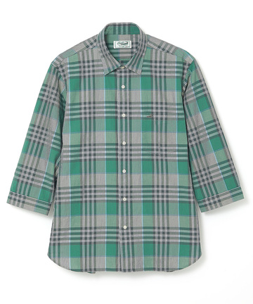 スノーコットン サッカー チェック シャツ 【接触冷感】