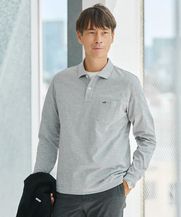 【ベストセラー】ワンポイント長袖ポロシャツ【日本製】