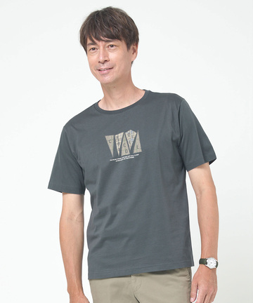 チェック柄 ロゴ プリントTシャツ