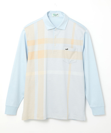 シルケット パネルチェック ポロシャツ