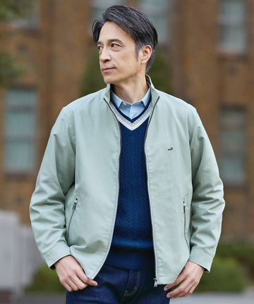 シャンブレーツイル ジップ ブルゾン【吸汗速乾】