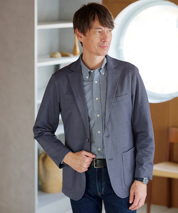 ジャージー ストレッチ テーラードジャケット